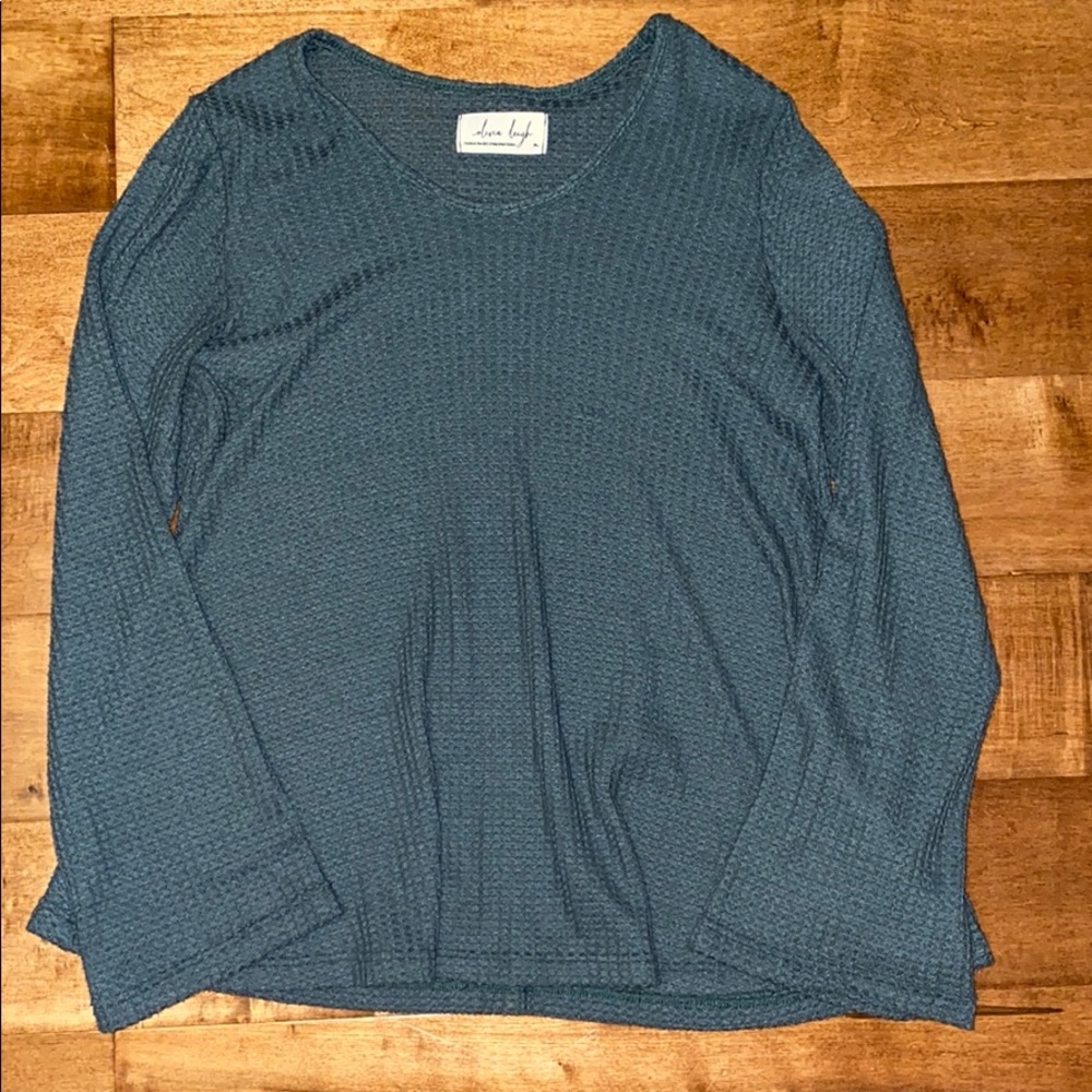 Cutest army green waffle knit oversized sweater